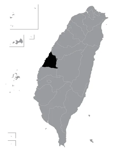 Black Location Map Taiwanese County Changhua Grey Map Taiwan Roc — стоковий вектор