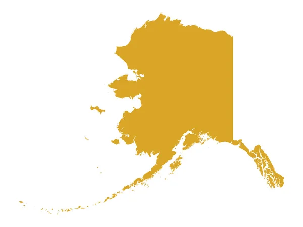 Mappa Oro Dello Stato Federale Dell Alaska Ultima Frontiera — Vettoriale Stock