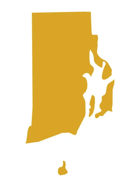 Golden Map Federal State Rhode Island Estado Oceano —  Vetores de Stock