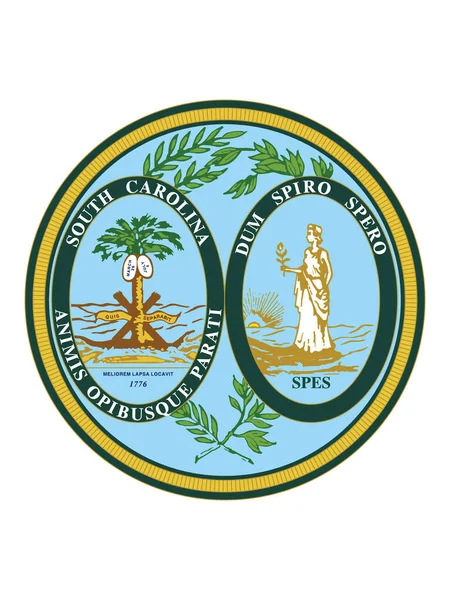Great Seal Federal State South Carolina Palmetto State — Stock Vector