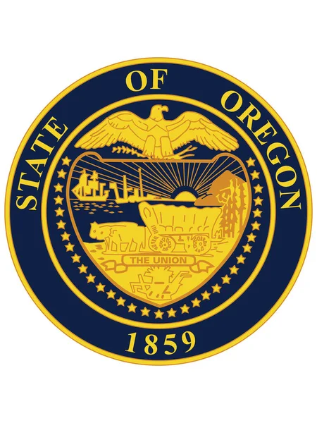 Groot Zegel Van Amerikaanse Federale Staat Oregon Beverstaat — Stockvector