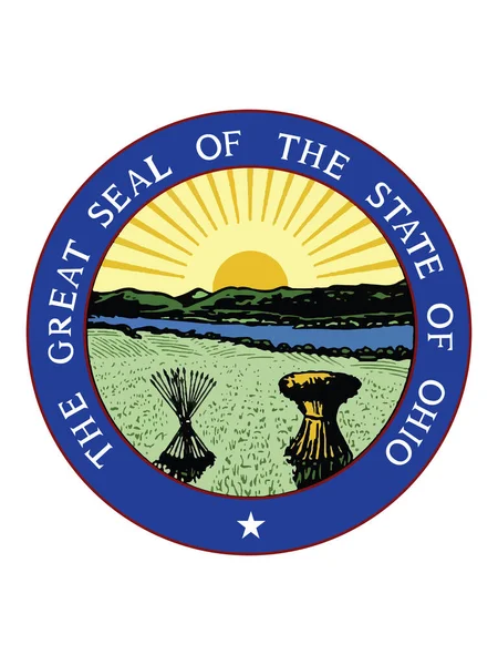 Grande Selo Estado Federal Dos Eua Ohio Estado Buckeye — Vetor de Stock