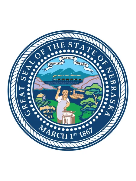 Great Seal Federal State Nebraska Cornhusker State — Stock Vector