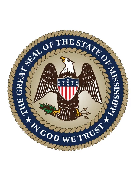 Great Seal Federal State Mississippi Magnolia Staten — Stock vektor