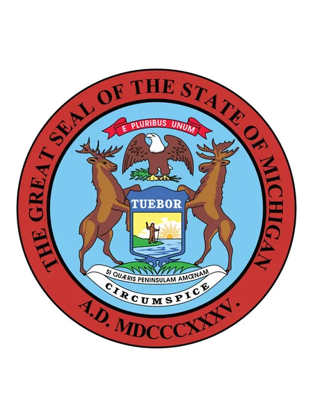 Great Seal Federal State Michigan Great Lake State — Stockový vektor