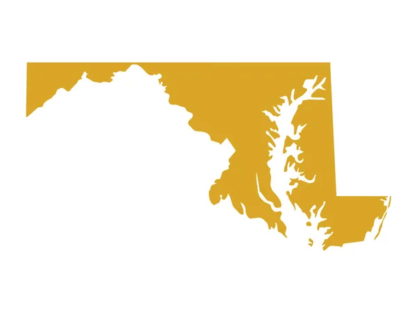 Golden Map Federal State Maryland Old Line State — стоковий вектор