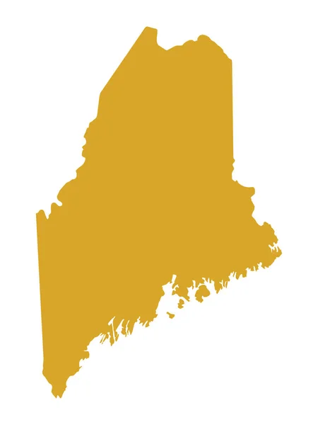 Złota Mapa Amerykańskiego Kraju Związkowego Maine Stan Sosna — Wektor stockowy