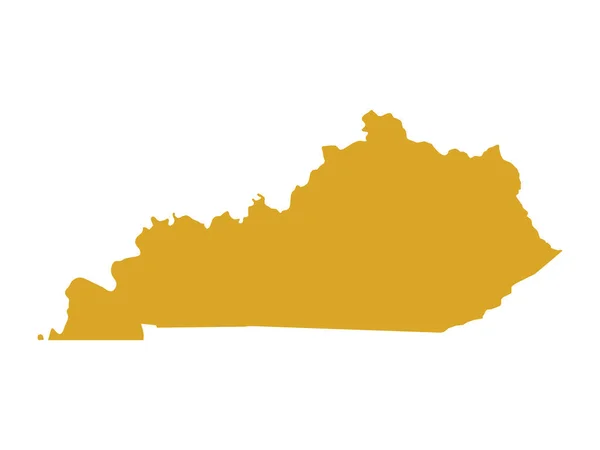 Abd Federal Kentucky Eyaleti Altın Haritası Bluegrass State — Stok Vektör