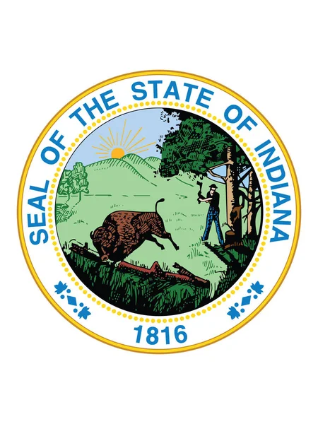 ABD Federal Eyaleti Indiana Büyük Mührü (The Hoosier State)