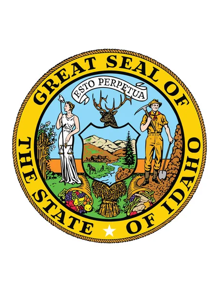 Great Seal Federal State Idaho Gem State — Stock Vector