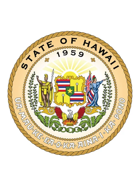 Μεγάλη Σφραγίδα Της Αμερικανικής Ομοσπονδιακής Πολιτείας Της Χαβάης Πολιτεία Aloha — Διανυσματικό Αρχείο