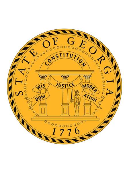 Great Seal Federal State Georgia Peach State — Stock Vector