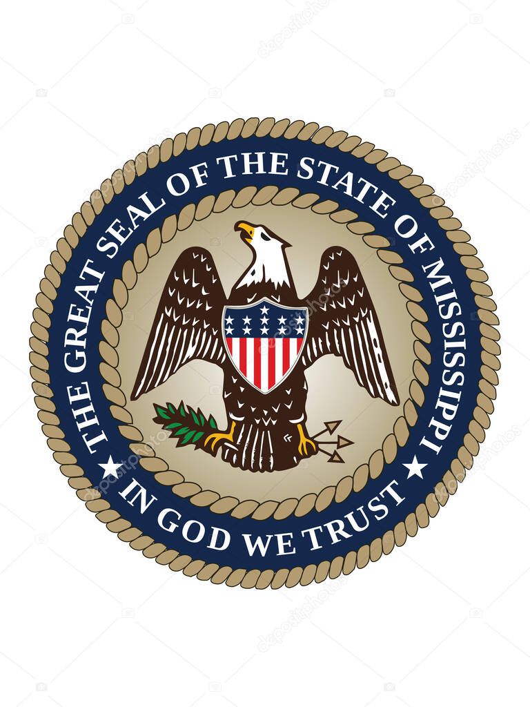 Great Seal of US Federal State of Mississippi (The Magnolia State)