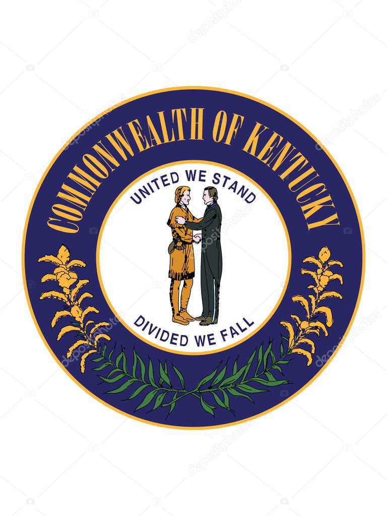 Great Seal of US Federal State of Kentucky (Bluegrass State)