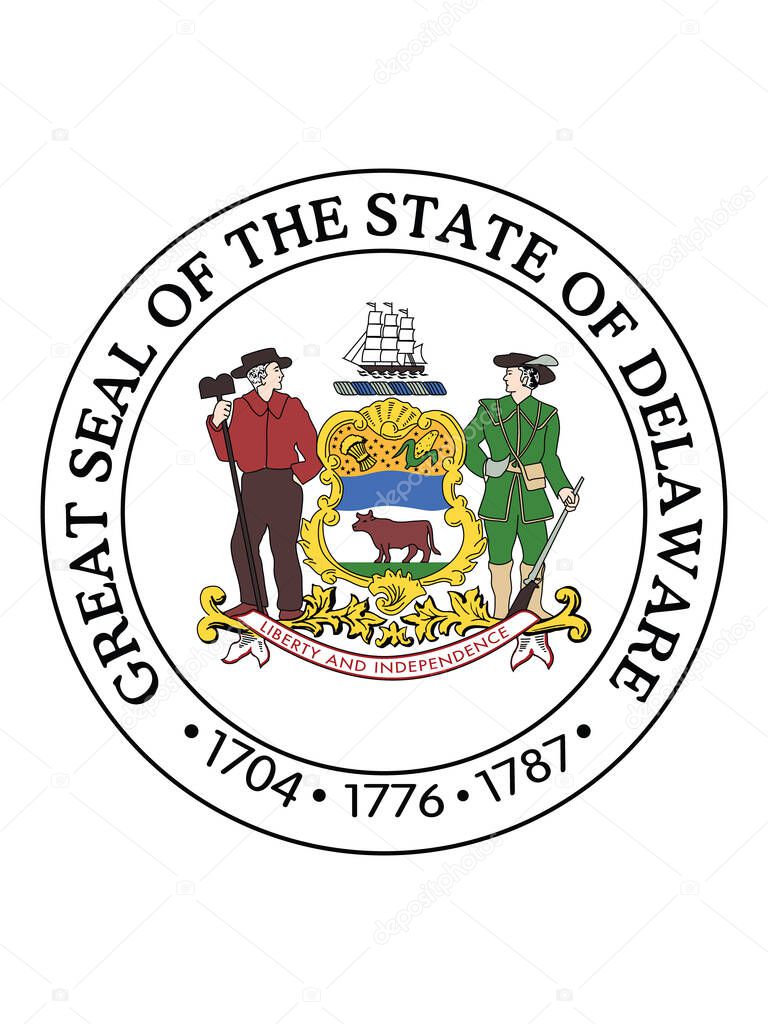 Great Seal of US Federal State of Delaware (The First State)