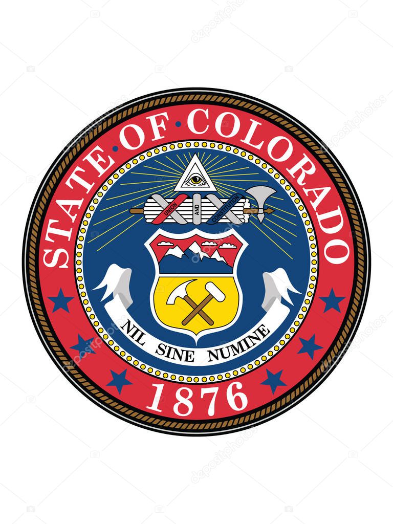Great Seal of US Federal State of Colorado (The Centennial State)