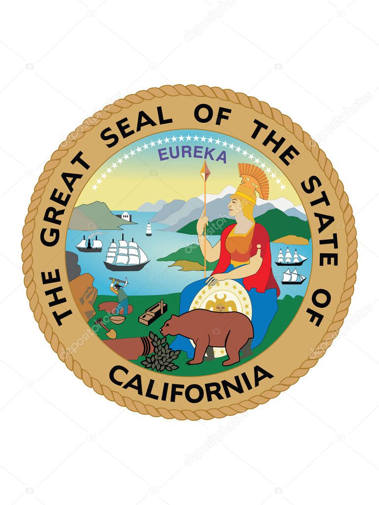 Great Seal of US Federal State of California (The Golden State)