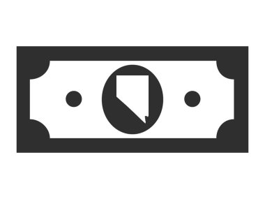 Birleşik Devletler Federal Nevada Haritası Siyah ve Beyaz Amerika Birleşik Devletleri Dolar Bill