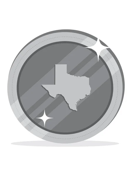 Carte Fédérale Des États Unis Texas Pièce Argent Des États — Image vectorielle