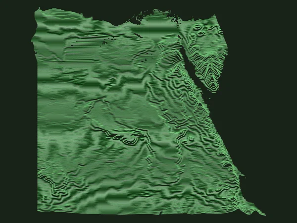 埃及横贯大陆国家的战术军用翡翠3D地形图 — 图库矢量图片