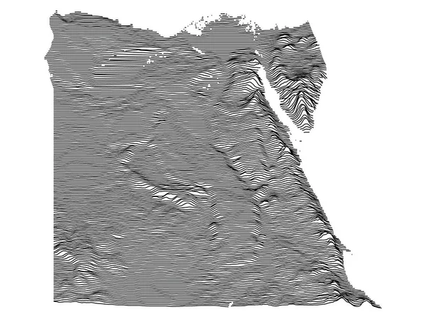 Gray Topografie Kaart Van Transcontinentaal Land Egypte — Stockvector