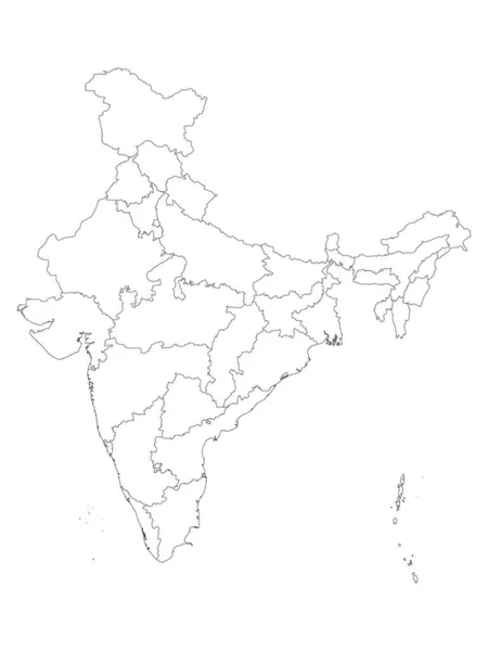 Fehér Államok Unió Területeinek Térképe Ázsiai Ország India — Stock Vector