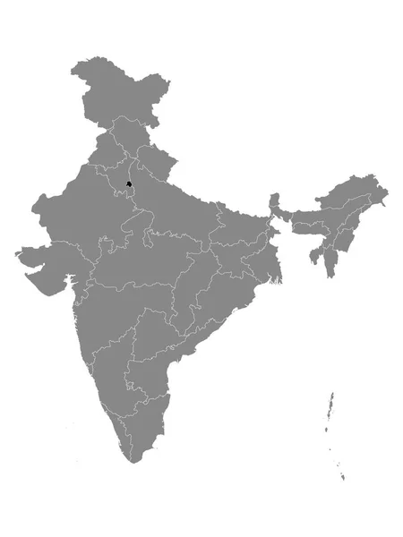 Black Location Map Indian Union Territory National Capital Territory Delhi — 스톡 벡터