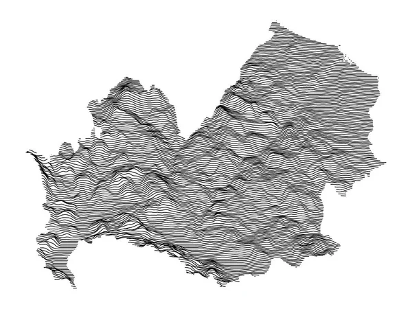 意大利莫利斯地区黑白3D等高线地形图 — 图库矢量图片
