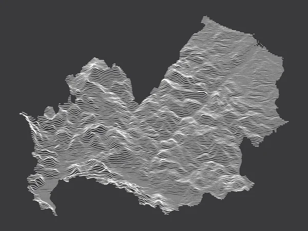 Dark Black White Contour Topography Karta Över Den Italienska Regionen — Stock vektor