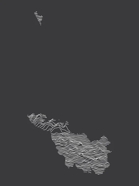 德国联邦不来梅自由汉萨城黑白相间的3D等高线地形图 — 图库矢量图片