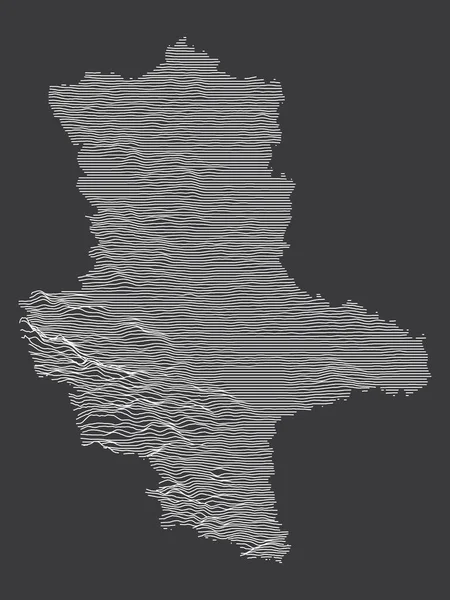 Dark Black White Contour Topography Karta Över Den Tyska Delstaten — Stock vektor