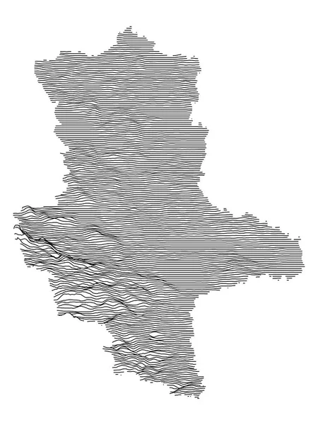 Topografia Del Contorno Bianco Nero Mappa Dello Stato Federale Tedesco — Vettoriale Stock