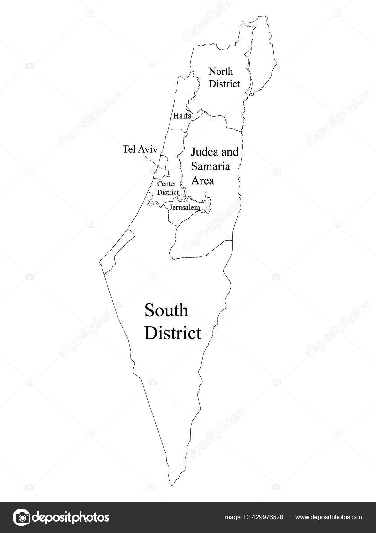 Middle East Map Labeled Black And White