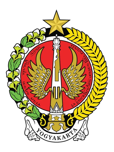 Vector Illustration Flat Emblem Indonesia Province Special Region Yogyakarta - Stok Vektor