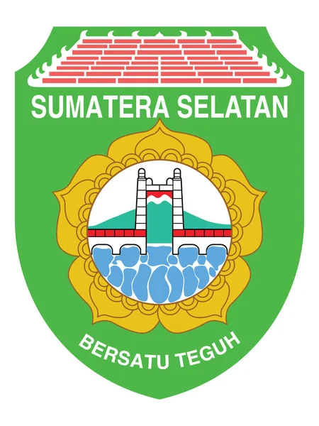 Vektor Ilustrasi Lambang Datar Propinsi Indonesia Sumatera Selatan - Stok Vektor