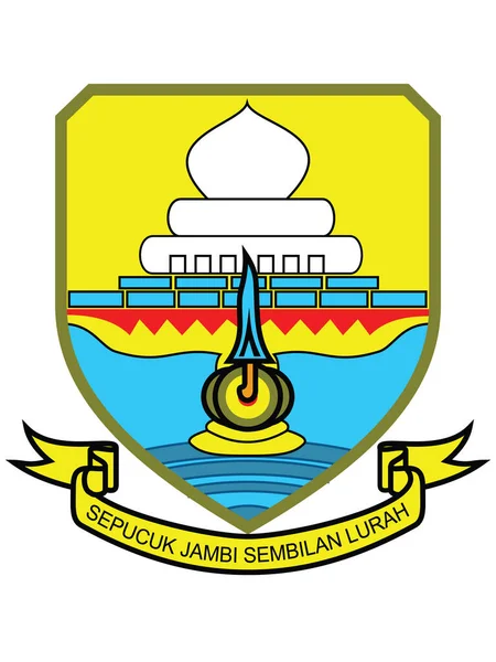 Vektor Illustration Flat Emblem Indonesien Provinsen Jambi — Stock vektor