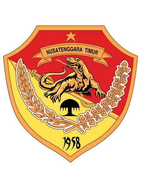 Vector Illustration Flat Emblem Provinsi Nusa Tenggara Timur - Stok Vektor