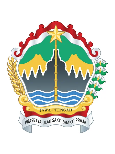 印度尼西亚爪哇中部省平面标志的矢量图解 — 图库矢量图片