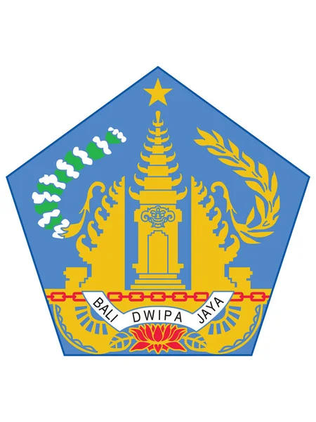 Vector Illustration Flat Emblem Indonesia Province Bali — Stock Vector