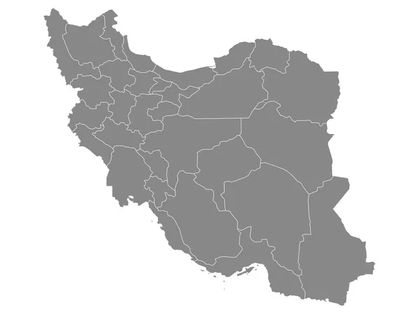 Grey Flat Provinces Map Asian Country Iran — Stockový vektor