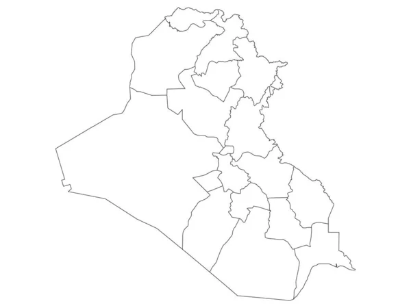 White Flat Governorates Mapa Del País Asiático Irak — Archivo Imágenes Vectoriales