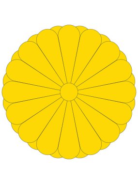 Japonya İmparatorluk Mührü 'nün Düz Vektör İllüstrasyonu