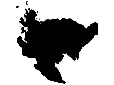 Saga 'nın Japon Bölgesi Siyah Düz Haritası