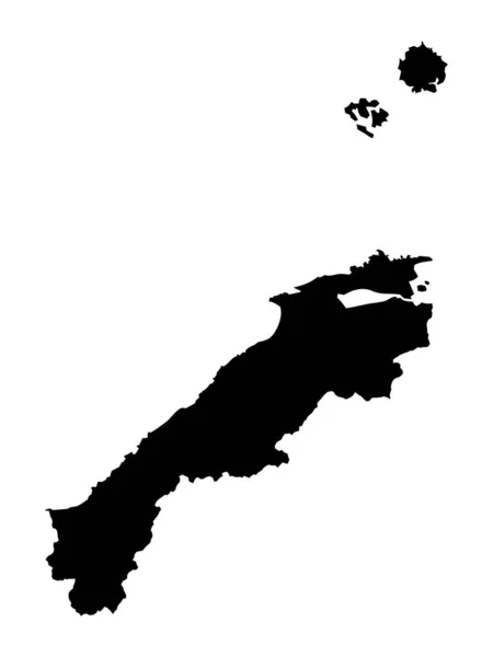 岛内日本都道府县的黑色平面地图 — 图库矢量图片