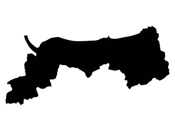 Czarna Płaska Mapa Japońskiej Prefektury Tottori — Wektor stockowy