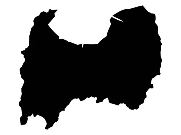 Mapa Plano Negro Prefectura Japonesa Toyama — Vector de stock