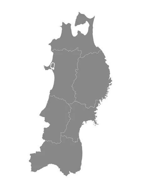 東北地方の灰色の平図 — ストックベクタ