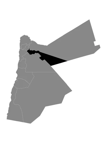 约旦扎卡省灰色地图内的黑色位置图 — 图库矢量图片