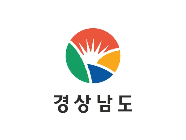 Vektorová Ilustrace Jihokorejské Provincie Jižní Gyeongsang Vlajka — Stockový vektor