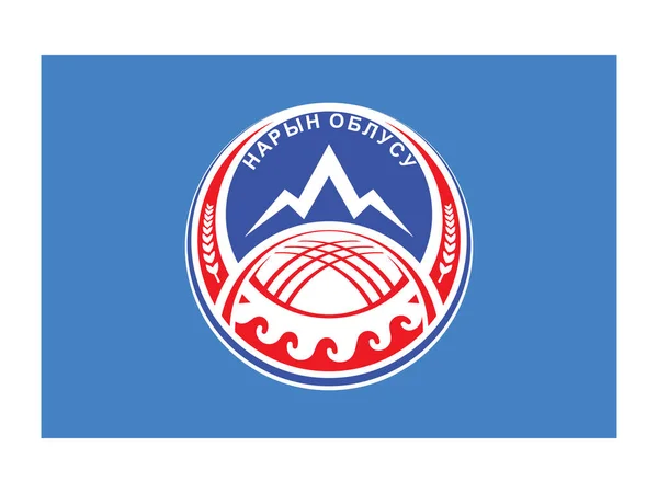 Ilustração Vetorial Região Quirguistão Naryn Bandeira —  Vetores de Stock